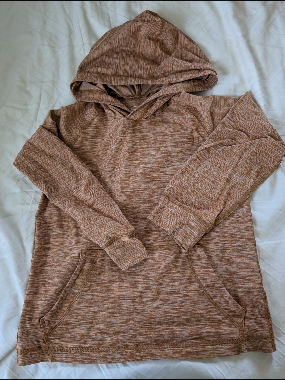 Hanna Andersson Heathered Brown Hooded Long Sleeve Tee